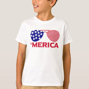 Camiseta América Red White — Óculos de sol azuis