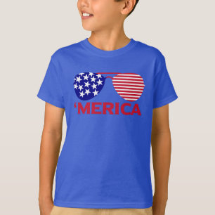 Camiseta América Red White — Óculos de sol azuis