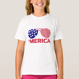Camiseta América Red White — Óculos de sol azuis