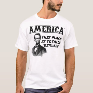Camiseta América retro com Abraham Lincoln