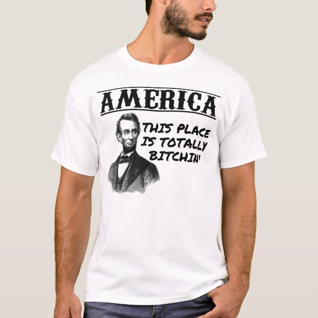 Camiseta América retro com Abraham Lincoln (Frente)