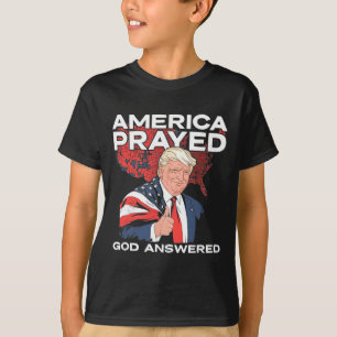 Camiseta América Rezou Deus Respondeu Trump