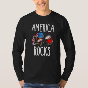 Camiseta America Rocks Flag Love Usa Ideias