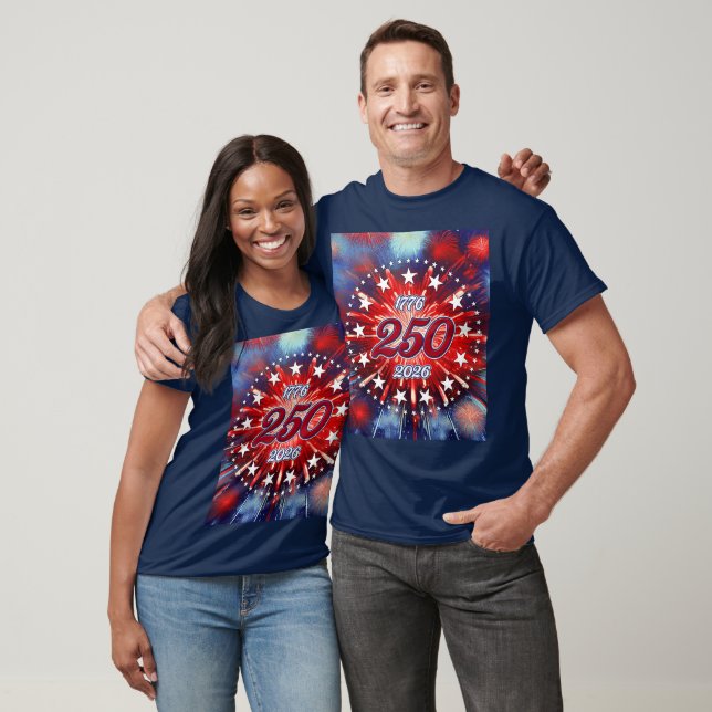Camiseta America’s 250th Birthday Graphic Fireworks Burst (Unissex)