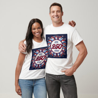 Camiseta America’s 250th Birthday Graphic Fireworks Pop Wh