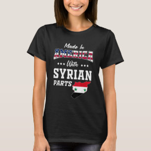 Camiseta América Síria Partes Síria Mapa dos EUA Bandeira A