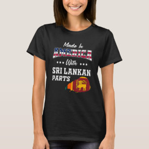 Camiseta América Sri Lanka Partes Sri Lanka Mapa EUA Bandei