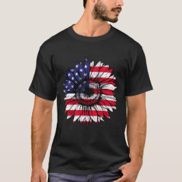 Camiseta América Sunflower USA Flag American 4 De Julho