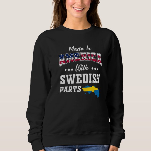 Camiseta America Swedish Parts Sweden Map USA Flag Ancestry (Frente)
