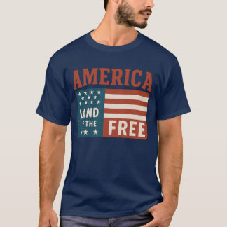 Camiseta América terra da arte da rede de bandeira livre