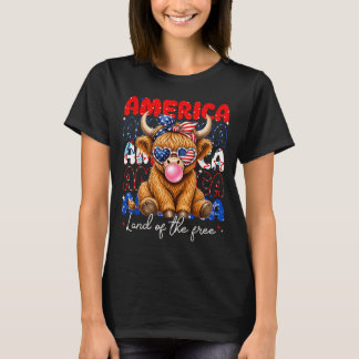 Camiseta América Terra da Vaca das Terras Altas Mulheres Pa
