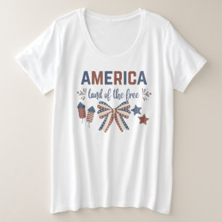 Camiseta América - Terra do Tee da Mulher Livre