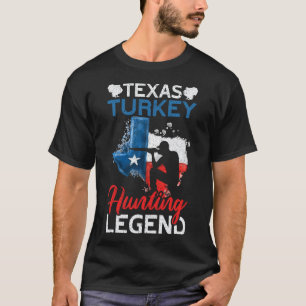 Camiseta América Texas Turquia caçando lenda Engraçado Turq