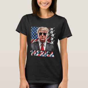 Camiseta América Trump Feliz 4 de Julho Patriótico Homens M