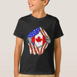 Camiseta América Usa Bandeira Canadense Peito Raízes Canade