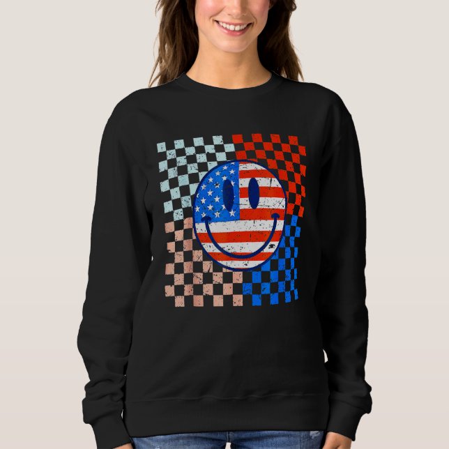 Camiseta America Vibes Cute Smile Face USA American Flag 4t (Frente)
