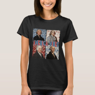 Camiseta America Vibes Retro 4 De Julho Presidentes América