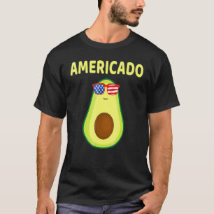 Camiseta Americado Abacate 4 De Julho Bandeira Americana Pa