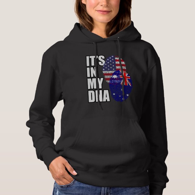 Camiseta American And Australian Mix DNA Flag Heritage (Frente)