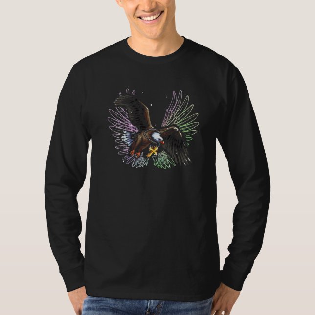 Camiseta American Bald Eagle Angel Wing Christian Faith Spi (Frente)