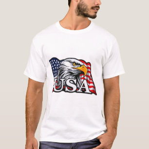 Camiseta American Bald Eagle com bandeira dos EUA - Patriót