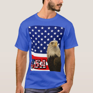 Camiseta American Bald Eagle, Flag, USA Font T Shirt - ZKOA