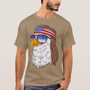 Camiseta American Bald Eagle Mullet 4 de julho Funny USA P