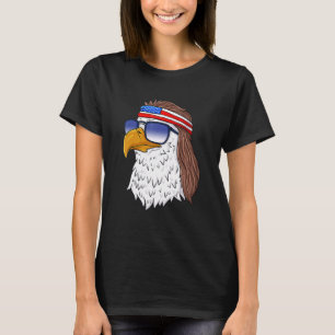 Camiseta American Bald Eagle Mullet 4 De Julho Usa Patrio