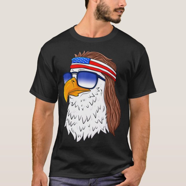 Camiseta American Bald Eagle Mullet 4th Of July Funny Usa  (Frente)