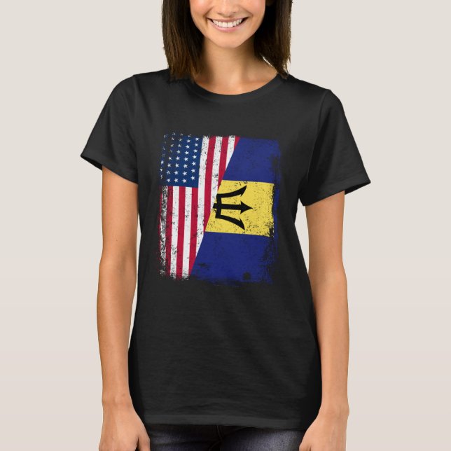 Camiseta American Barbadian Roots Half American USA Barbado (Frente)