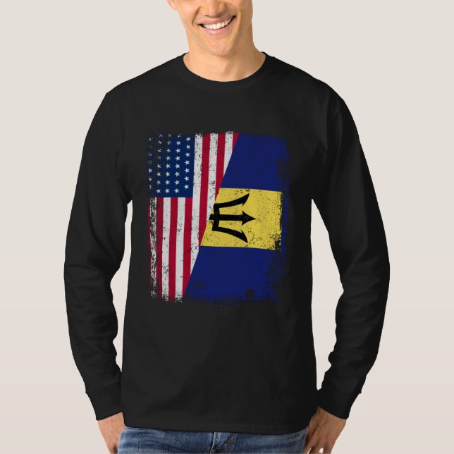 Camiseta American Barbadian Roots Half American USA Barbado (Frente)