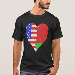Camiseta American Belarusian Flag Heart