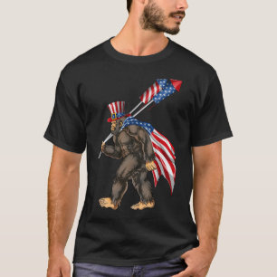 Camiseta American Bigfoot Fireworks 4 de julho Sasquatch