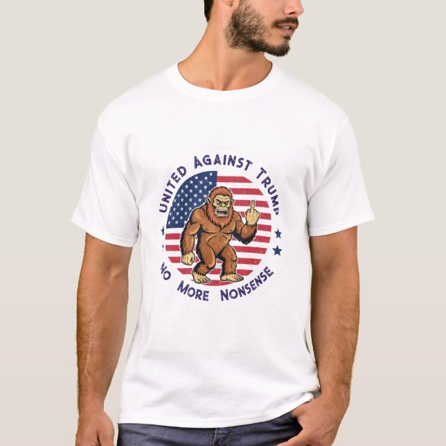 Camiseta American Bigfoot United Against Trump (Frente)