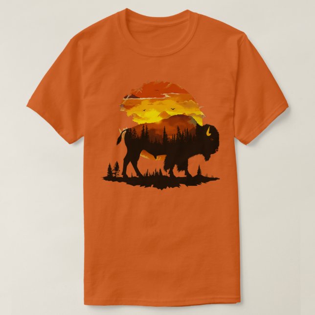 Camiseta American Bison Buffalo (Frente do Design)