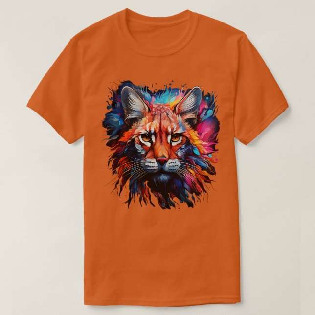 Camiseta American Bobcat Rainbow (Frente do Design)