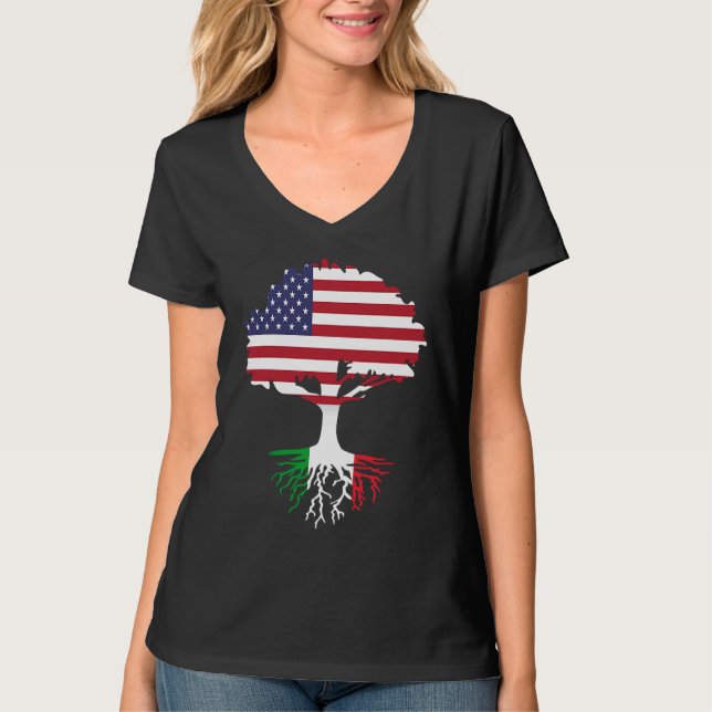 Camiseta American Born Italian Roots America Grown With Ita (Frente)