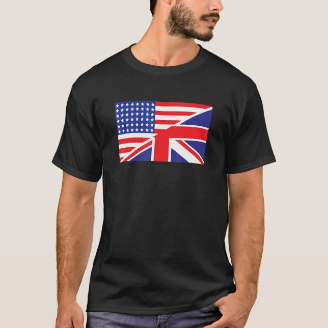Camiseta American British Dual Citizen Flag Uk (Frente)