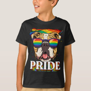 Camiseta American Bulldog Lgbtq Rainbow Flag Pride Mondo Do