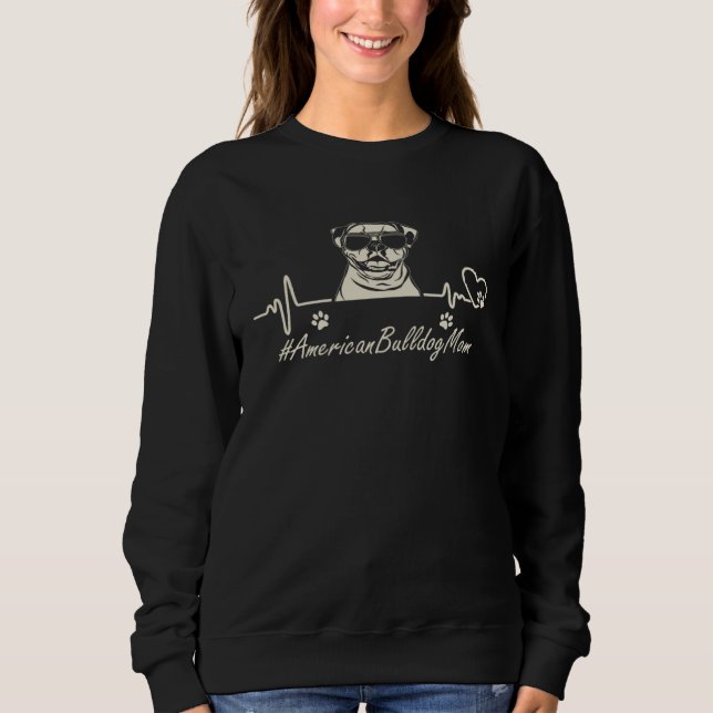 Camiseta American Bulldog Mom Heartbeat With Dog Cool For M (Frente)