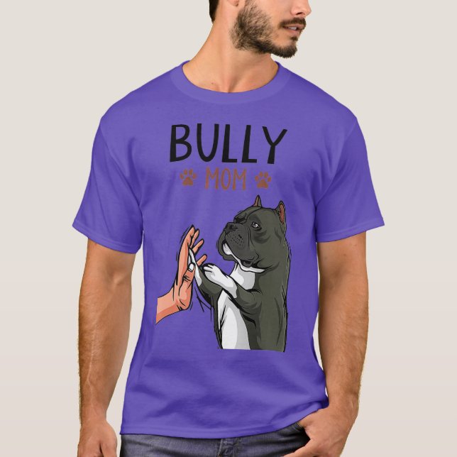 Camiseta American Bully Mamãe Bonita Cachorro Mamãe Engraça (Frente)