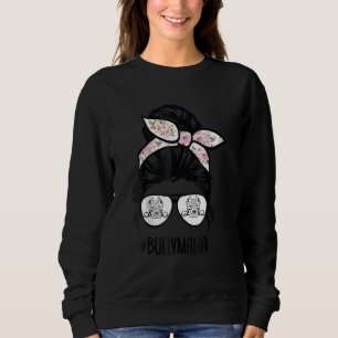 Camiseta American Bully Mamãe Mensy Bun Hair Glass Mães