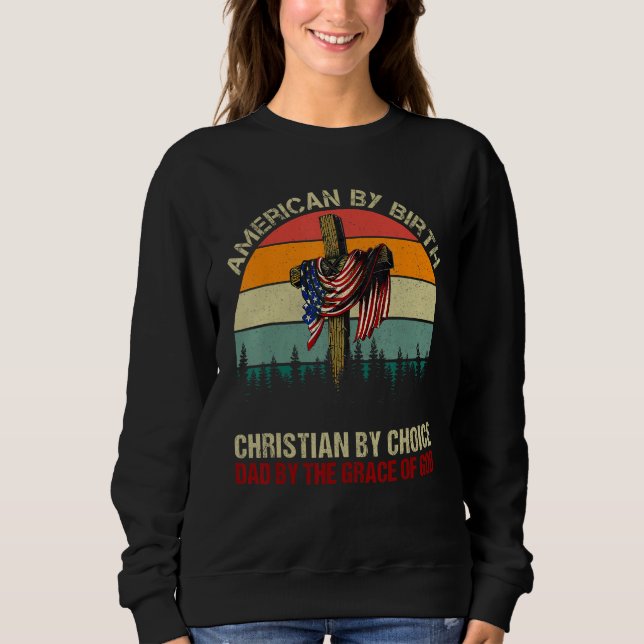 Camiseta American By Birth Christian By Choice Dad By The G (Frente)