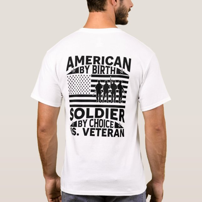 Camiseta American By Birth, Solider by Choice (Verso)