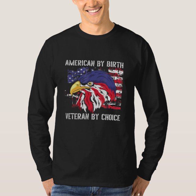 Camiseta American By Birth Veteran By Choice Patriot Vetera (Frente)