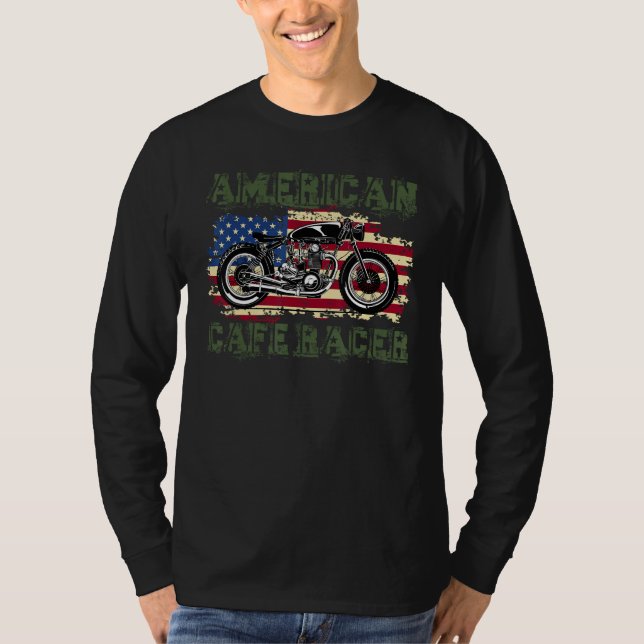 Camiseta American Cafe Racer Biker Men Women Adult Teens Bo (Frente)