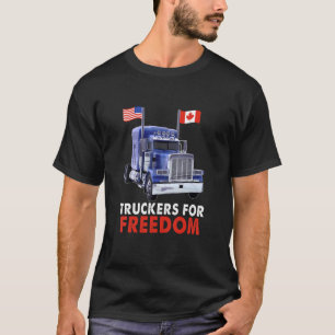 Camiseta American Canada Flag Freedom Convoy 2022 TRUCKER D