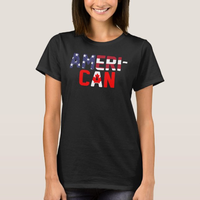 Camiseta American Canadian Flag apparel America Canada Patr (Frente)
