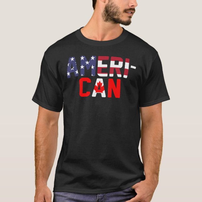 Camiseta American Canadian Flag apparel America Canada Patr (Frente)