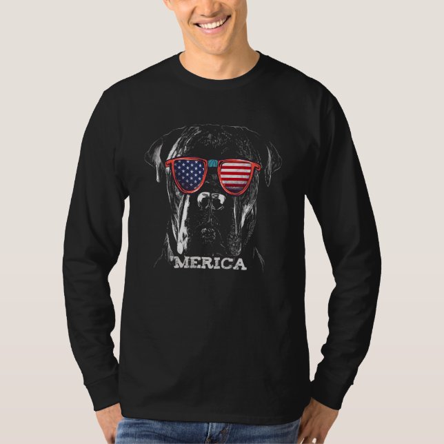 Camiseta American Cane Corso Usa Flag Sunglass Corso (Frente)